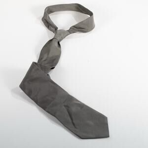 John Varvatos Necktie Gray 100% Silk Made in Italy Business Formal Unisex